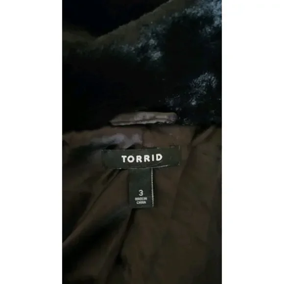 Torrid Faux Fur Midi Coat Plush Cozy Jacket Plus Size 3X Black Party Mob Wife - Picture 5 of 8